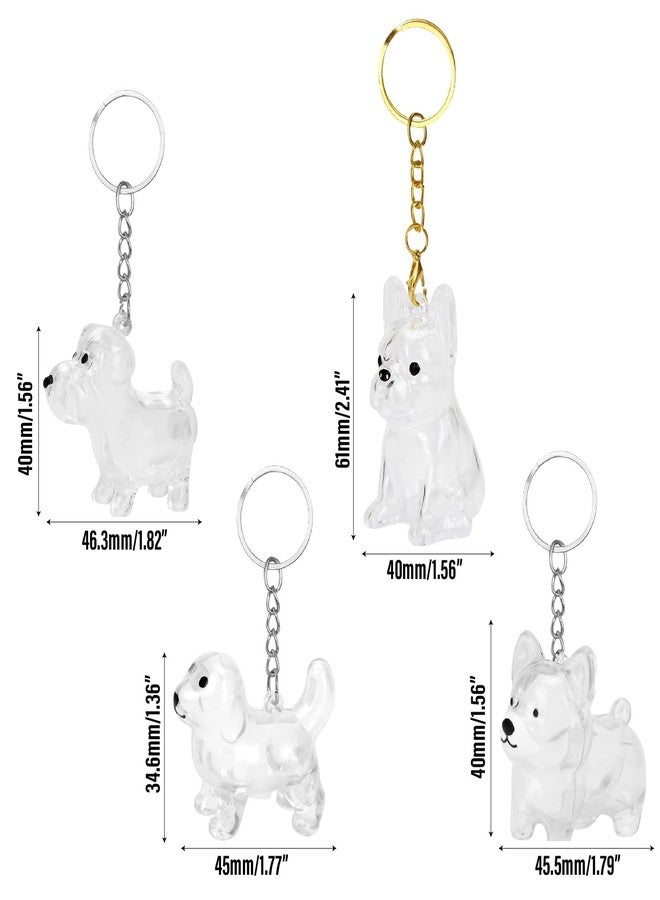 KH866 4PCS Dog Fur & Hair Keychain Keepsake Key Charm Memorial Collector Storage Box, Transparent Holder Cute Portable Ornament, Pet Shape Ashes Collection Bottle, Fur DIY Keyring Memory Capsule Container - Image 2
